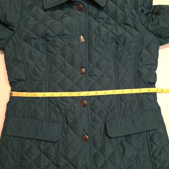 Chico's Jacket Woman XS-SM Green Quilted Snap Button Front Collared Light Fall - Picture 9 of 11